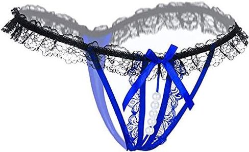 Lyeacs Women’s Sexy Panties,Lace Thongs G-String with Pearls Ball in Kuwait