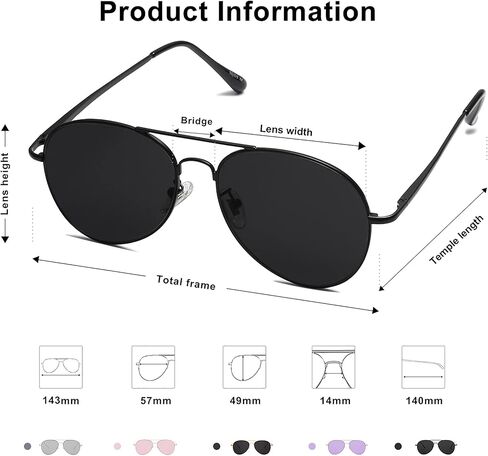 SOJOS Trendy Aviator Sunglasses for Women and Men in Kuwait