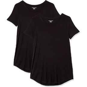Amazon Essentials Women's Short-Sleeve Scoopneck Tunic, Pack of 2