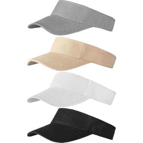 Trounistro 4 Pack Sun Sports Visor Hats قابل للتعديل قبعة الصيف القطنية