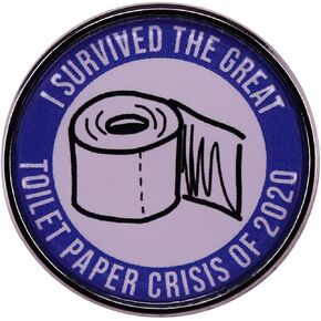 I Survived The Great Toilet Paper Crisis Of 2020 Brooch Cartoon Toilet Paper Enamel Lapel Pin Shirt Bag Decoration Funny Badge Jewelry Gift Fans Friends Family Members in Kuwait