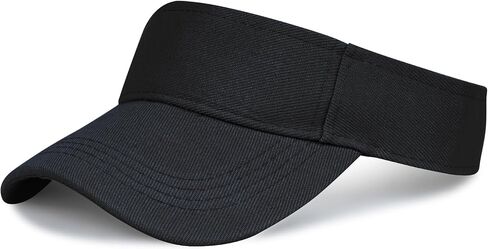 Marrywindix 1 Piece of Black Sport Wear Athletic Visor Sun Sports Visor Hat Visor Adjustable Cap for Women and Men (One Size) in Kuwait