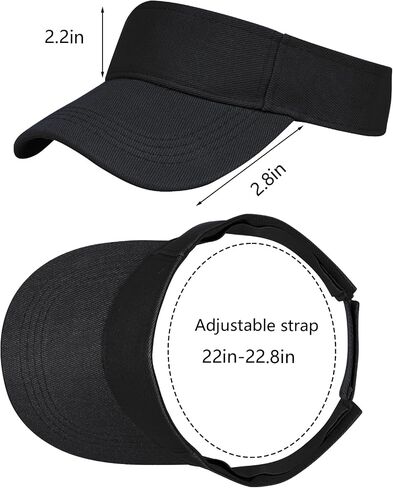 Marrywindix 1 Piece of Black Sport Wear Athletic Visor Sun Sports Visor Hat Visor Adjustable Cap for Women and Men (One Size) in Kuwait