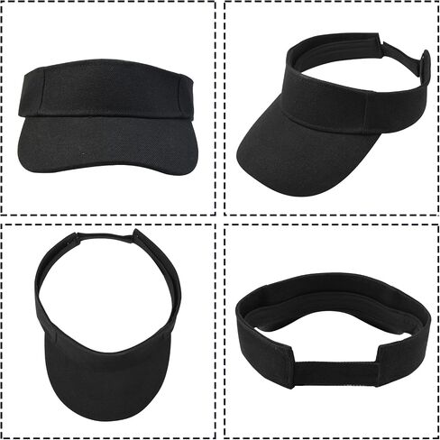 Marrywindix 1 Piece of Black Sport Wear Athletic Visor Sun Sports Visor Hat Visor Adjustable Cap for Women and Men (One Size) in Kuwait