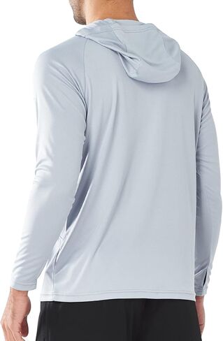 NORTHYARD Men's UPF 50+ Sun Protection Shirts Hoodie UV Rash Guard Long Sleeve Shirt for Lightweight Hiking Swim Fishing LIGHTGREY S in Saudi Arabia