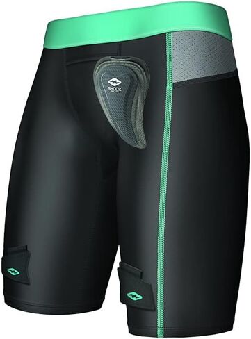 Girl's Compression Hockey Short w/Pelvic Protector Black L in Saudi Arabia