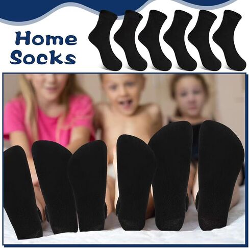 Hanaive Bulk 100 Pair Kids Black Crew Socks Unisex Stretch Cotton Socks Soft Comfortable Kids Dress Socks Basketball Soccer Training Socks for Toddlers Kids Youth Age 5-10 in Saudi Arabia