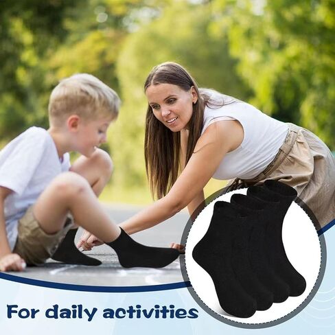 Hanaive Bulk 100 Pair Kids Black Crew Socks Unisex Stretch Cotton Socks Soft Comfortable Kids Dress Socks Basketball Soccer Training Socks for Toddlers Kids Youth Age 5-10 in Saudi Arabia