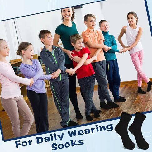 Hanaive Bulk 100 Pair Kids Black Crew Socks Unisex Stretch Cotton Socks Soft Comfortable Kids Dress Socks Basketball Soccer Training Socks for Toddlers Kids Youth Age 5-10 in Saudi Arabia