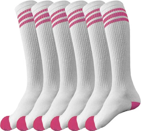 juDanzy 3 Pairs of Knee High Boys or Girls Stripe Team Tube Socks for Soccer, Basketball, baseball and Everyday Wear in Saudi Arabia