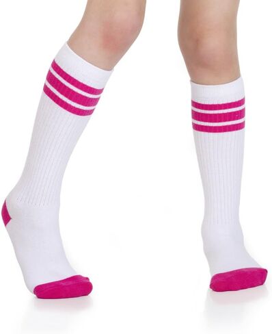 juDanzy 3 Pairs of Knee High Boys or Girls Stripe Team Tube Socks for Soccer, Basketball, baseball and Everyday Wear in Saudi Arabia