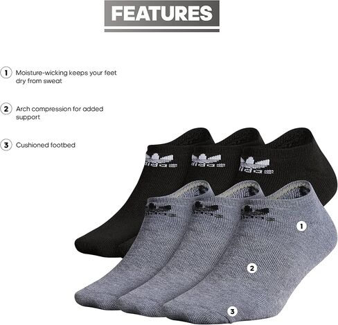 adidas Originals Kids-Boy's/Girl's Trefoil Cushioned No Show Socks (6-Pair) in Saudi Arabia