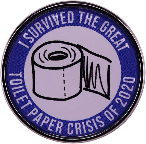 I Survived The Great Toilet Paper Crisis Of 2020 Brooch Cartoon Toilet Paper Enamel Lapel Pin Shirt Bag Decoration Funny Badge Jewelry Gift Fans Friends Family Members in Saudi Arabia