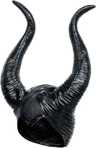ZIFUNMUR Black Long Halloween Costume Queen Horns Hat Headband Deluxe Magic Witch Headpiece Headdress for Women Girls Adult in Saudi Arabia