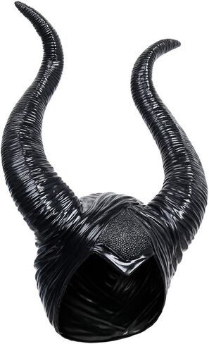 ZIFUNMUR Black Long Halloween Costume Queen Horns Hat Headband Deluxe Magic Witch Headpiece Headdress for Women Girls Adult in Saudi Arabia
