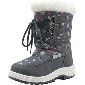 Apakowa Kids Girls Insulated Fur Winter Warm Snow Boots (Toddler/Little Kid)