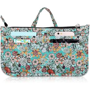 BTSKY Printing Handbag Organizers Inside Purse Insert - High Capacity 13 Pockets Bag Tote Organizer with Handle (Black Animal) in Kuwait