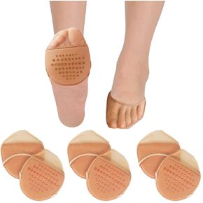 Triplewood 3 Pairs Women's Toe Topper Socks Non Slip Toe Cover No Show Half Socks with Cushion Pad