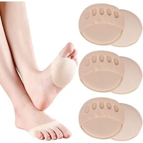 Triplewood 3 Pairs Women's Toe Topper Socks Non Slip Toe Cover No Show Half Socks with Cushion Pad
