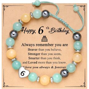 ORISPRE 6-18 Year Old Girl Birthday Sweet Number Heart Bracelet Gifts for Daughter/Granddaughter/Niece/Friends