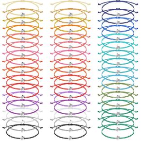 Cunno 50 قطعة سوار الصداقة على شكل نجمة قابل للتعديل سوار نجمة الرغبات أساور للنساء الرجال الفتيات الاطفال هدايا عيد الميلاد in Kuwait