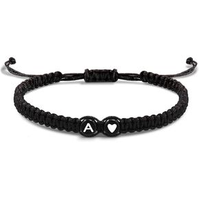 Btysun Initial Bracelets for Women Teen Girls Best Friend Birthday Gifts Graduation Adjustable Letter A-Z Braided Bracelets Heart Link Sister Daughter Mother's Day Mom Female Friendship Jewelry in Saudi Arabia