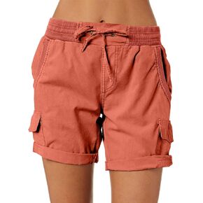 Dokotoo Womens Relaxed Fit High Waist Casual 4 Pocketed 2024 Hiking Outdoor Summer Shorts S-XL
