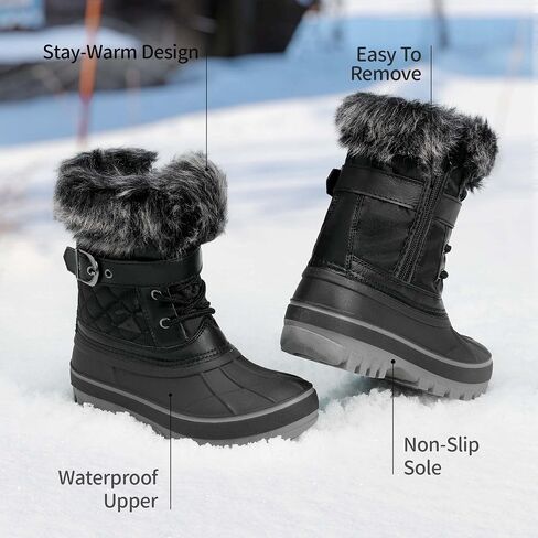 DREAM PAIRS Boys Girls Mid Calf Winter Snow Boots Toddler/Little Kid/Big Kid in Kuwait