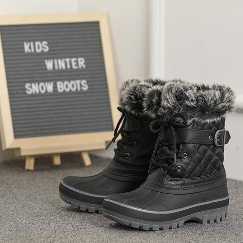 DREAM PAIRS Boys Girls Mid Calf Winter Snow Boots Toddler/Little Kid/Big Kid in Kuwait