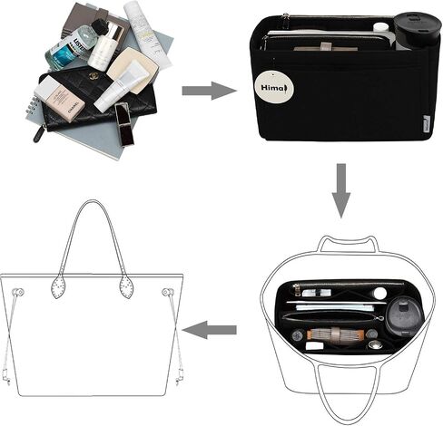 Purse Organizer Insert, Handbag Organizer, Bag in Bag Organizer, Perfect for Speedy Neverfull and More, 5 Sizes (Medium, Beige) in Saudi Arabia