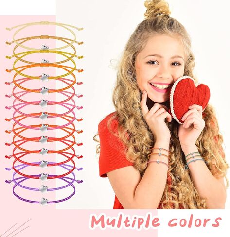 Cunno 50 قطعة سوار الصداقة على شكل نجمة قابل للتعديل سوار نجمة الرغبات أساور للنساء الرجال الفتيات الاطفال هدايا عيد الميلاد in Kuwait