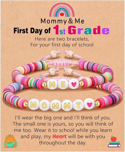 UNGENT THEM First Day of School Gift Mommy and Me Back to School Bracelets in Kuwait