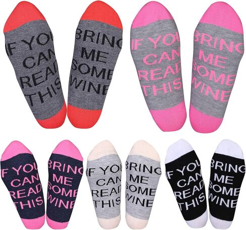 5 أزواج من جوارب Moyel لهدايا النبيذ، إذا كنت تستطيع قراءة هذه الجوارب، حفلة الفتيات المضحكة in Kuwait