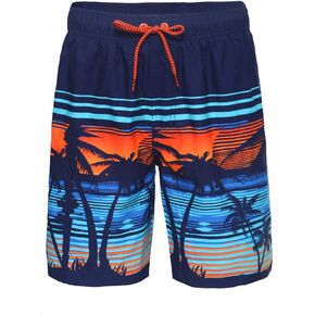 Rokka&Rolla Men's Swim Trunks Quick Dry Board Shorts Bathing Suit with Mesh Lining