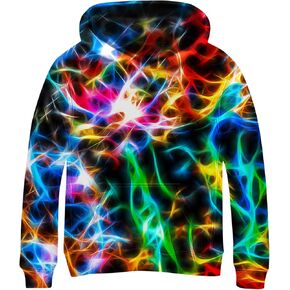 Linnhoy 3D Digital Printed Kids Hoodies for Boys and Girls Sweatshirts 6-15 Years