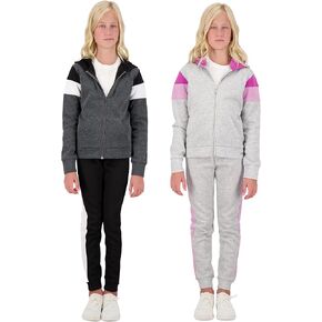Hind Girls Jogger Sets 4 Piece Active Fleece Hoodies and Joggers Sweatpants for Girls Athletics