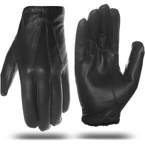 Harssidanzar Mens Thin Unlined leather police duty gloves GM031 in Kuwait
