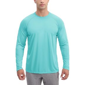 KEFITEVD Men's UV Sun Protection UPF 50+ Shirts Long Sleeve Rash Guard Workout Quick Dry Shirt for Hiking Fishing Swimming