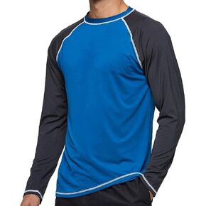 Arcweg Rash Guard Men Swim Shirt Long Sleeves Diving Rash Vest Fit Top T-Shirt