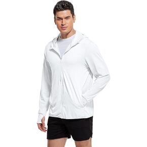 Jusfitsu Men's UPF 50+ Sun Protection Hooded Jacket UV Shirt Long Sleeve SPF Quick Dry for Fishing Hiking Workout