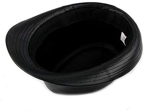 Utaly PU Leather Trilby Fedoras Panama Jazz-Hat Short Brim Bowler Hat (S-M) in Kuwait