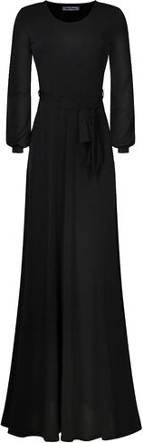 Bon Rosy Women's #MadeInUSA 3/4 Sleeve V-Neck Solid Maxi Wrap Dress Plus in Kuwait