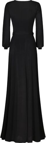 Bon Rosy Women's #MadeInUSA 3/4 Sleeve V-Neck Solid Maxi Wrap Dress Plus in Kuwait