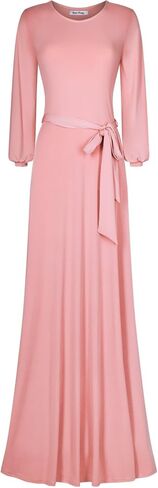Bon Rosy Women's #MadeInUSA 3/4 Sleeve V-Neck Solid Maxi Wrap Dress Plus in Kuwait