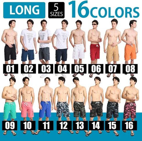Actleis Mens Swim Trunks Long Board Shorts Quick Dry Beach Swimming Shorts with Soft Mesh Lining and Cargo Pocket in Saudi Arabia