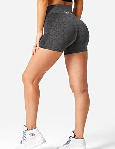 YEOREO Scrunch Butt Workout Shorts Women 3.5" Seamless V Cross Waist Sport Gym Amplify Shorts in Saudi Arabia
