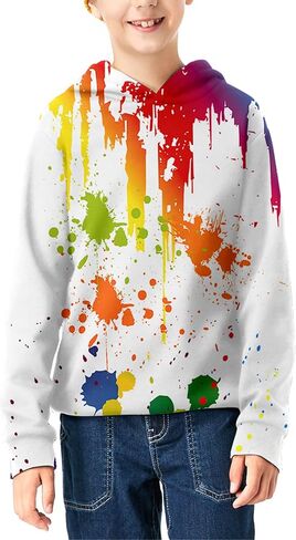 Linnhoy 3D Digital Printed Kids Hoodies for Boys and Girls Sweatshirts 6-15 Years in Kuwait