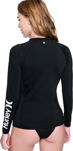 هيرلي وان آند أونلي سادة بأكمام طويلة وسحاب Rashguard أسود MD (الولايات المتحدة 6-8) in Saudi Arabia