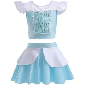 HIHCBF الأميرة قطعتين Tankini ملابس السباحة للفتيات لباس سباحة الكشكشة ملابس السباحة تصفح الشاطئ الصيف السباحة مجموعة البكيني in Kuwait