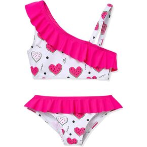 Phineein Girls Tankini 2-Piece Swimwear Tropical Fruit Heart Print Bikini Ruffle Bathing Suit